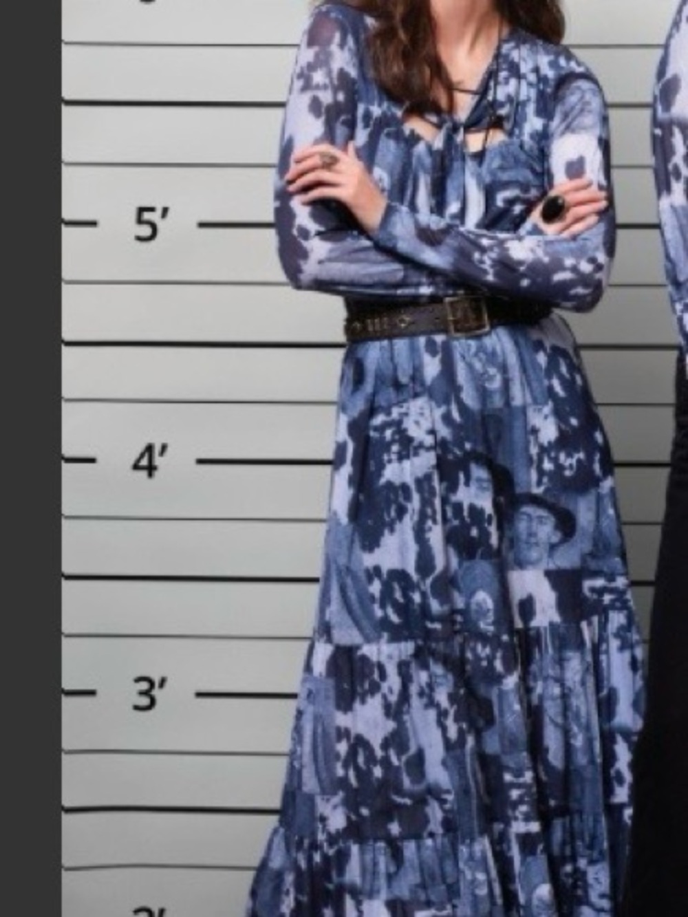 DOUBLE D RANCH Billy The Kid Dress,. Slate Gray & White Tie-Front Tie-Dye Top